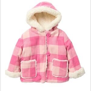 Jessica Simpson Faux Shearling Plaid Jacket 12 M